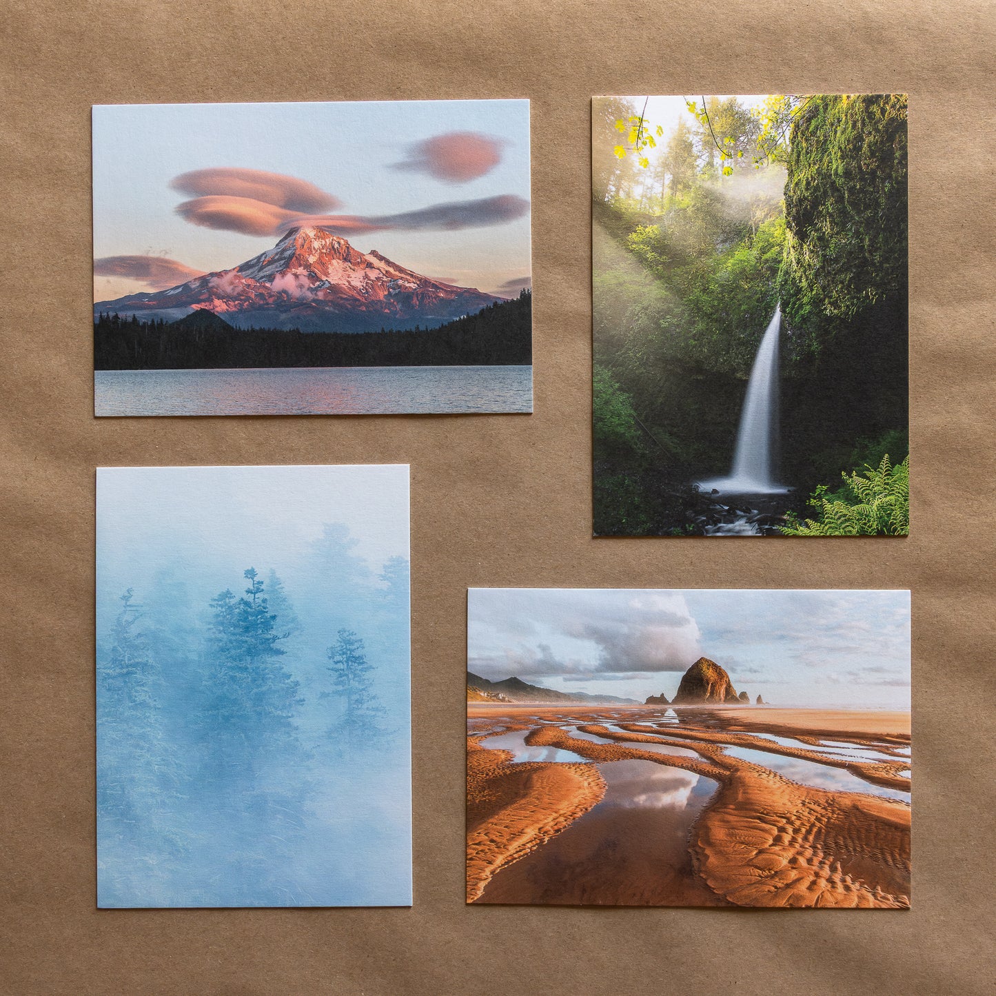 "PACIFIC NORTHWEST" Nature Notecards, Set of 4 Blank Landscape Photography Postcards