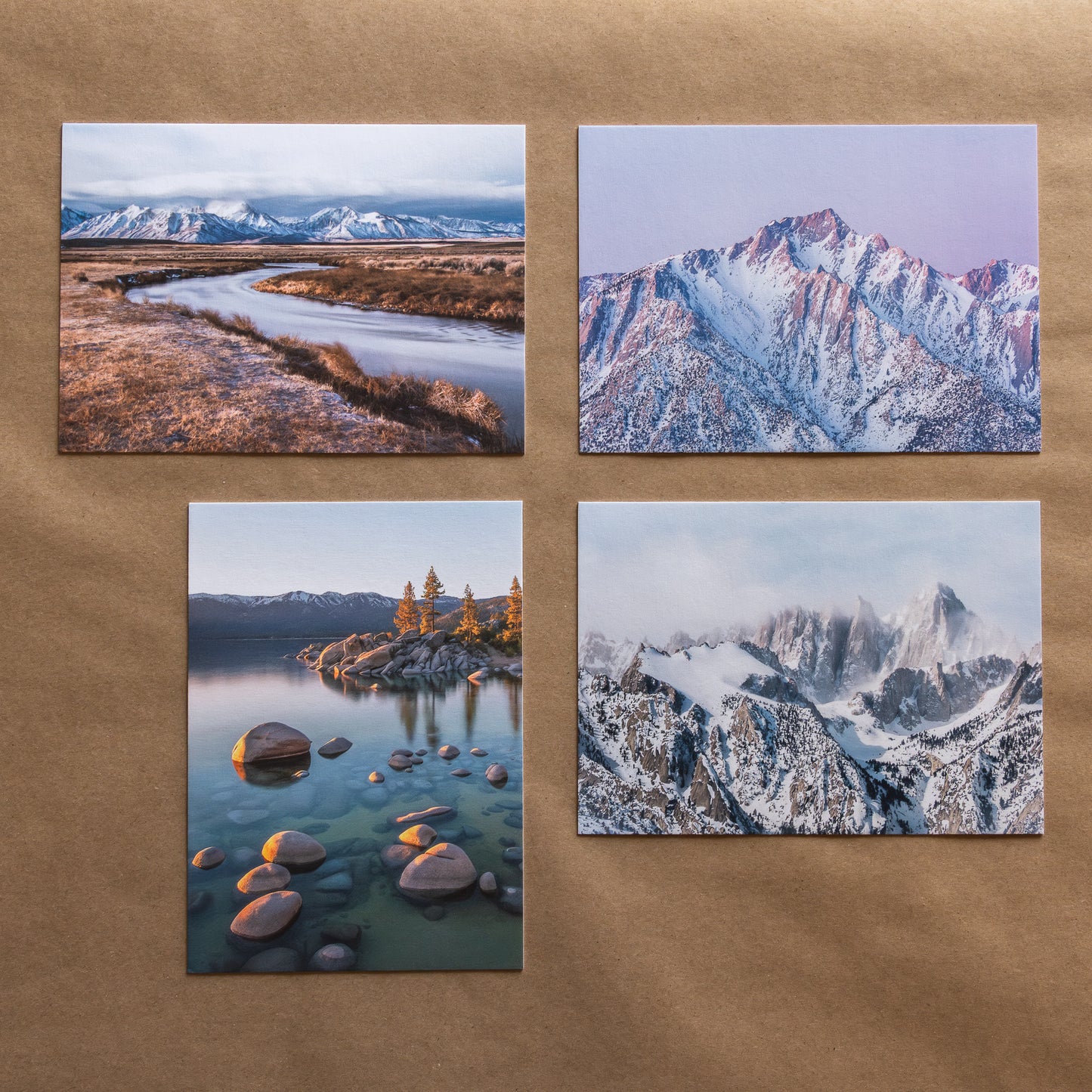 "CALIFORNIA SIERRA" Nature Notecards, Set of 4 Blank Mountain Photography Postcards