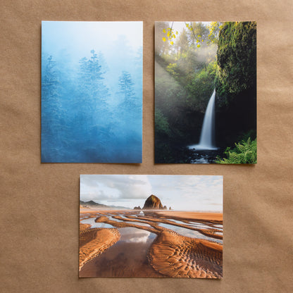 "NORTHWEST TRIO" Nature Notecards, Set of 3 Blank Landscape Photography Postcards