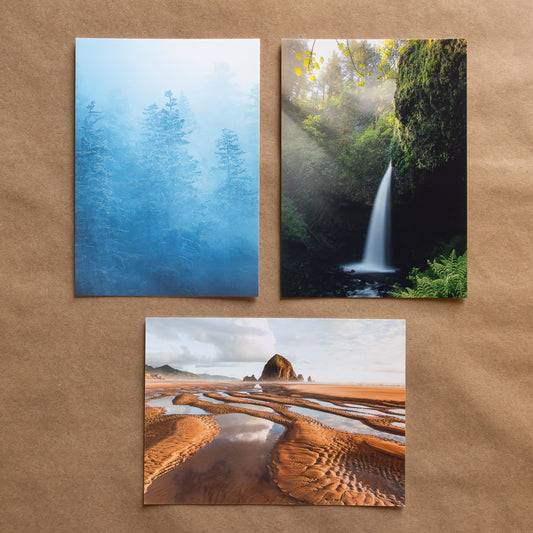 "NORTHWEST TRIO" Nature Notecards, Set of 3 Blank Landscape Photography Postcards