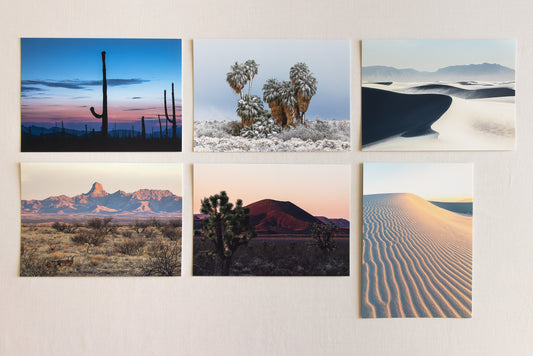 "DESERT DREAMS" Nature Notecards, Set of 6 Blank Desert Photography Postcards