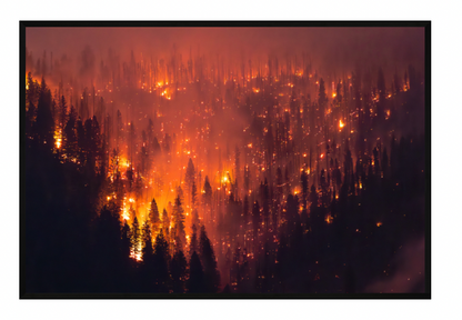 CUSTOM FRAMED METAL "EMBERS IN THE PINES" (8x12)