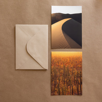 "DESERT GLOW" Nature Notecards, Set of 2 Blank Desert Photography Postcards
